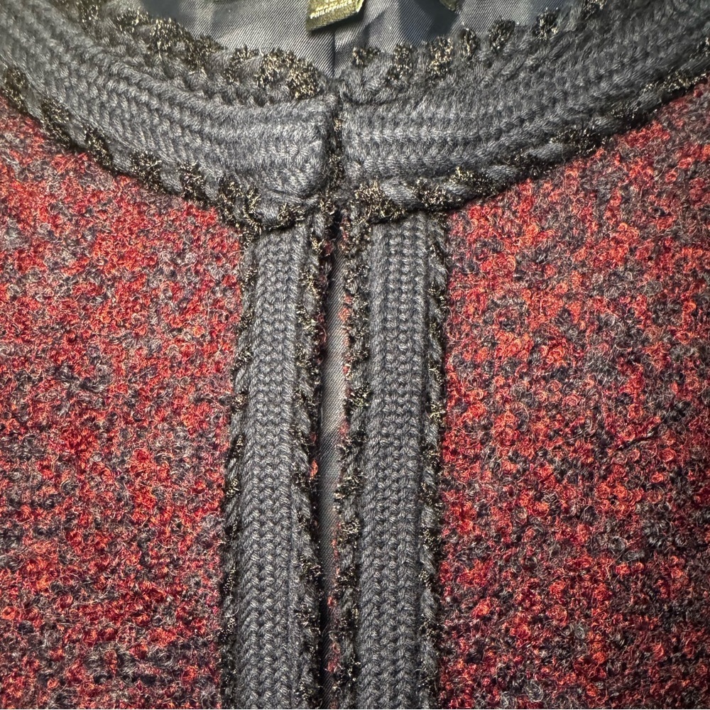 💜 Talbots Bouclé Tweed Jacket with Trim – Size 12P New - Picture 9 of 9